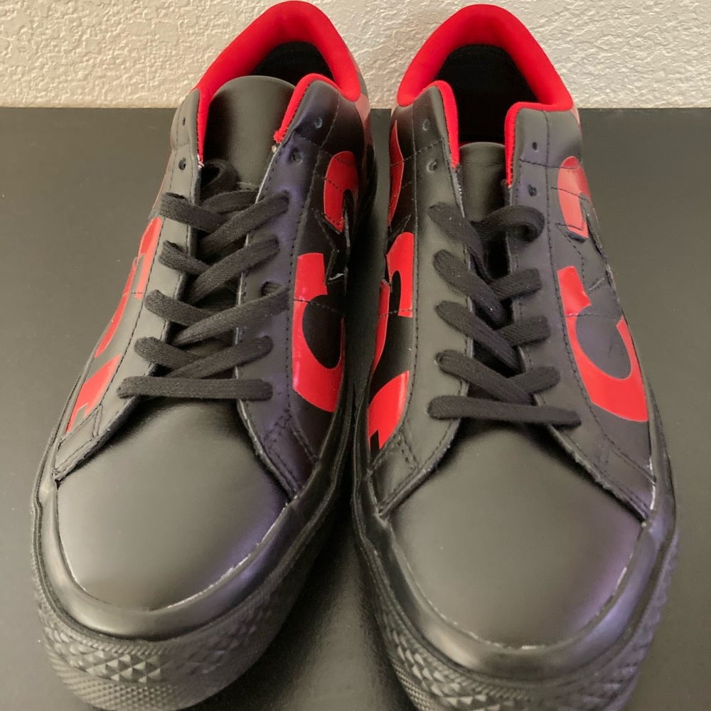 NEW MENS CONVERSE ONE STAR OX 160913C SZ 10  BLK RED SNEAKERS ATHLETIC SHOES - Picture 5 of 12